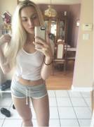Blonde Teen With Little Shorts And Great Legs