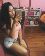 Latina Teen Mirror Selfie