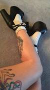 Tattooed Legs in Heels