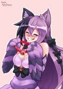 Cheshire Cat with a gift