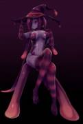 Eris posing in Halloween outfit [Monster Girl Island]