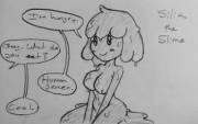 A few hours ago, I posted a sketch of a slimegirl named Silia. After some awesome feedback, I decided to turn it into a little comic