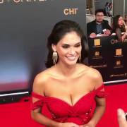 Miss Universe 2015, Pia Wurtzbach, in her sexy red dress on the red carpet (x-post /r/BeautyQueens)