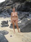 Naked Busty Wife at the Beach