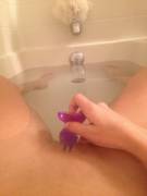 Enjoying bath time by myself!