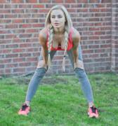 Melissa Reeves hot workout in the garden