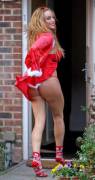 Danielle Mason flashes her bum in a sexy Santa suit