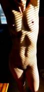 A stretch in the morning sunlight. [f]