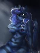 Princess Luna by moonlight [anthro] (artist: mrscurlystyles)