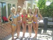 Five beautiful bikini girls
