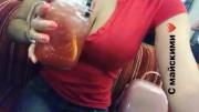 Fruity Drink with a cleavage on the side (GIF)