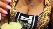 Food, drinks and cleavage (GIF) (more in comments)
