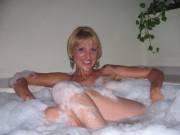 Now now, there's nothing wrong with taking a bath with your mother. I have enough bubbles to cover up anything you might not want to see. Strip down and get in!