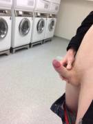 At the laundromat