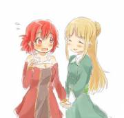 Finé and Izetta holding hands [Shummatsu no Izetta]