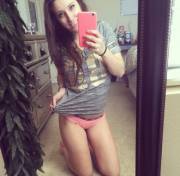 Cute mirror selfie in her VS panties