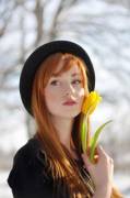 Redhead Girl With Daffodil..
