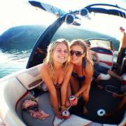 Two babes on a boat