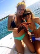 Two babes and a starfish