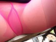 Trasparenze layers - pretty pink pantyhose over stockings