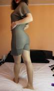 A simple dress and pantyhose :)