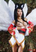 Ahri from League of Legends showing the goodies