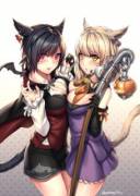 Since i didnt notice the last was posted like two days before... Have a more halloween catgirls!