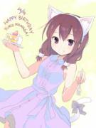 Happy belated birthday to Yuuko. [Nyanko Days]