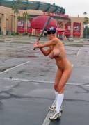 Baseball in the parking lot
