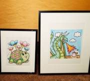 I love coloring with Daddy... he surprised me by framing the pages I colored for him!