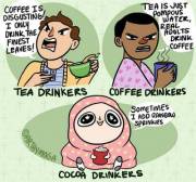 I saw this picture on another sub. Replace "cocoa drinker" with"little" and I think it describes a lot of us.