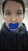 I got my first pacifier yesterday, I'm such a happy little boy :)