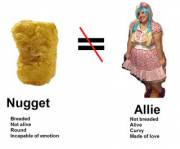 Daddy won't stop calling me a nugget, so I made him a helpful chart to tell the difference. ...he still won't stop calling me a nugget
