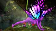 Futa-butterfly get blowjob by mouth-plant
