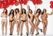 Rosie Jones center with friends and balloons (r/curvy)