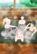 [Ino, Hinata, Tenten, Sakura] taking a bath together