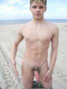 Messy Twink on the beach