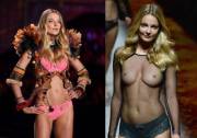 Eniko Mihalik On/Off on the runway (x-post from r/OnStageGW)
