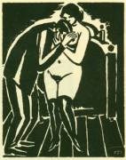 Woodblock Print from "Mon Livre d'Heures" illustrated by Frans Masereel (1919)