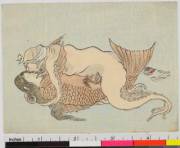 The Octopus and the Mermaid - Japanese Shunga Print (19th Century)