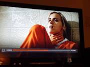 Paused "Orange is the new black" at an oddly opportune moment.