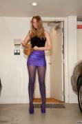 Purple Pencil Skirt (x/post r/PencilSkirts)