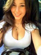Angie Varona in a tight white shirt