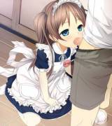 A maid doing her job