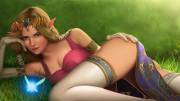 Princess Zelda relaxing on the grass (PoppyToy)