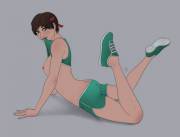 Rebecca Chambers in (and a bit out of) her gym gear (PiratePup) [Resident Evil]
