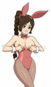 Ty Lee having a bit of trouble fitting into that bunny-girl outfit (hahahaboobies) [Avatar: The Last Airbender]