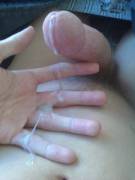 Cum in my hand after masturbating