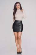Tight leather skirt