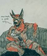 Recent sketch of mine. Hope you don't mind furry porn!